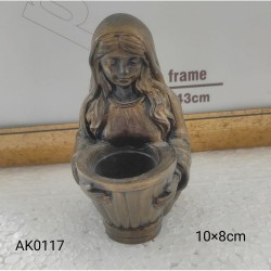 AK0117 Saksı Tutan Sukulent Kız Silikon Kalıbı