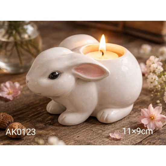 AK0123 Tavşan Mumluk Silikon Kalıbı