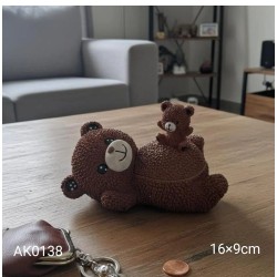 AK0138 Yavruk Ayıcık Kapaklı Kutu Ayıcık Silikon Kalıbı