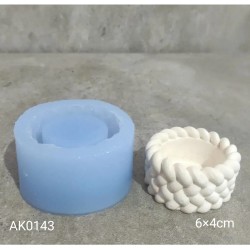 AK0143 Örgü Mumluk Silikon Kalıbı