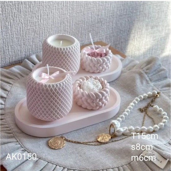 AK0150 3Lü Mumluk Set Silikon Kalıbı
