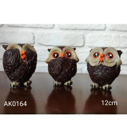 AK0164 3Lü Baykuş Görmedim Duymadım Bilmiyorum Silikon Kalıbı