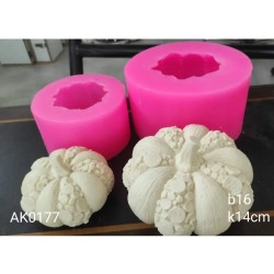AK0177 Pullu Kabak Biblo 2Li Takım Silikon Kalıbı