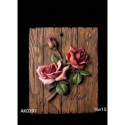 AK0191 Ahşap Desenli Gül Figürü Silikon Kalıbı