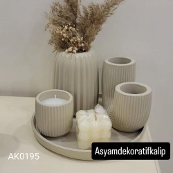 AK0195 Vazo Mumluk 5Li Takım Silikon Kalıbı
