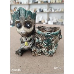 AK0200 Groot Saksı Kuş Tutan Detaylı Silikon Kalıbı