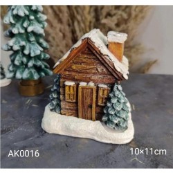 AK0016 Karlı Ev Tütsülük Silikon Kalıp