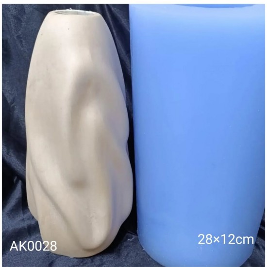 AK0028 Asimetrik Dalgalı Vazo Silikon Kalıp