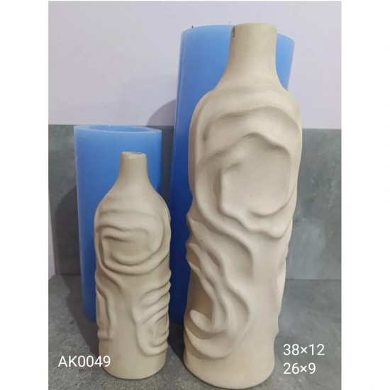 AK0049 Sakin Dalga Vazo 2'li Set Silikon Kalıp