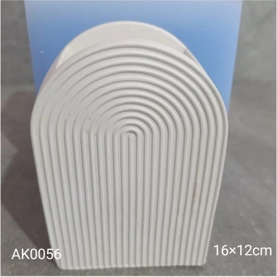 AK0056 Çizgili Vazo Oval Diktörtgen Silikon Kalıp