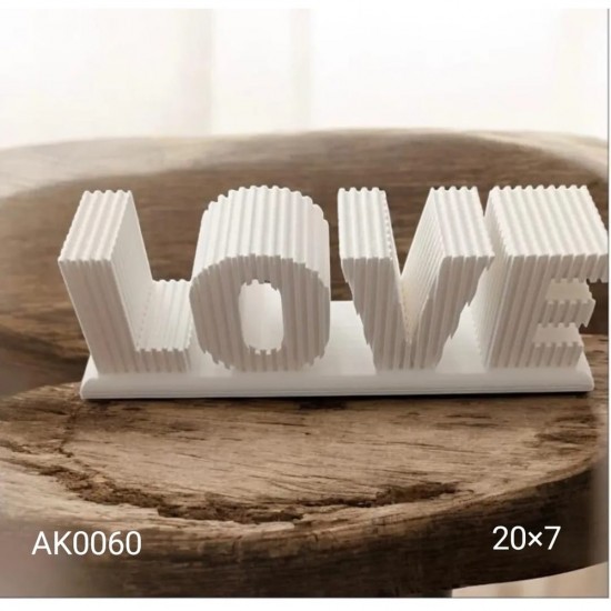 AK0060 Çizgili Love Biblo Silikon Kalıp