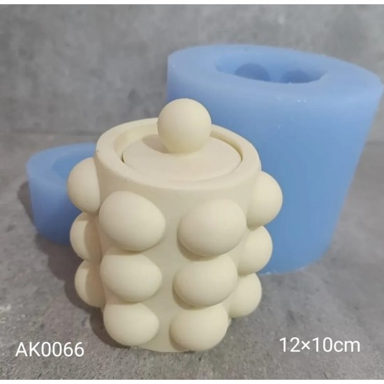 AK0066 Bubble Kapaklı Balon Mumluk Silikon Kalıp