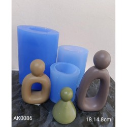 AK0086 Soyut Aile Biblo 3'lü set Silikon Kalıp