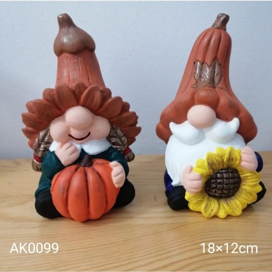 AK0099 Kafası Kabaklı 2'li Gnome Set Cüce Silikon Kalıp