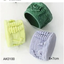 AK0100 Yılbaşı Tasarımlı Mumluk Silikon Kalıp